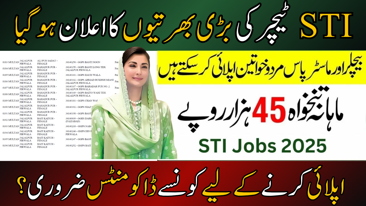 Sti jobs district wise