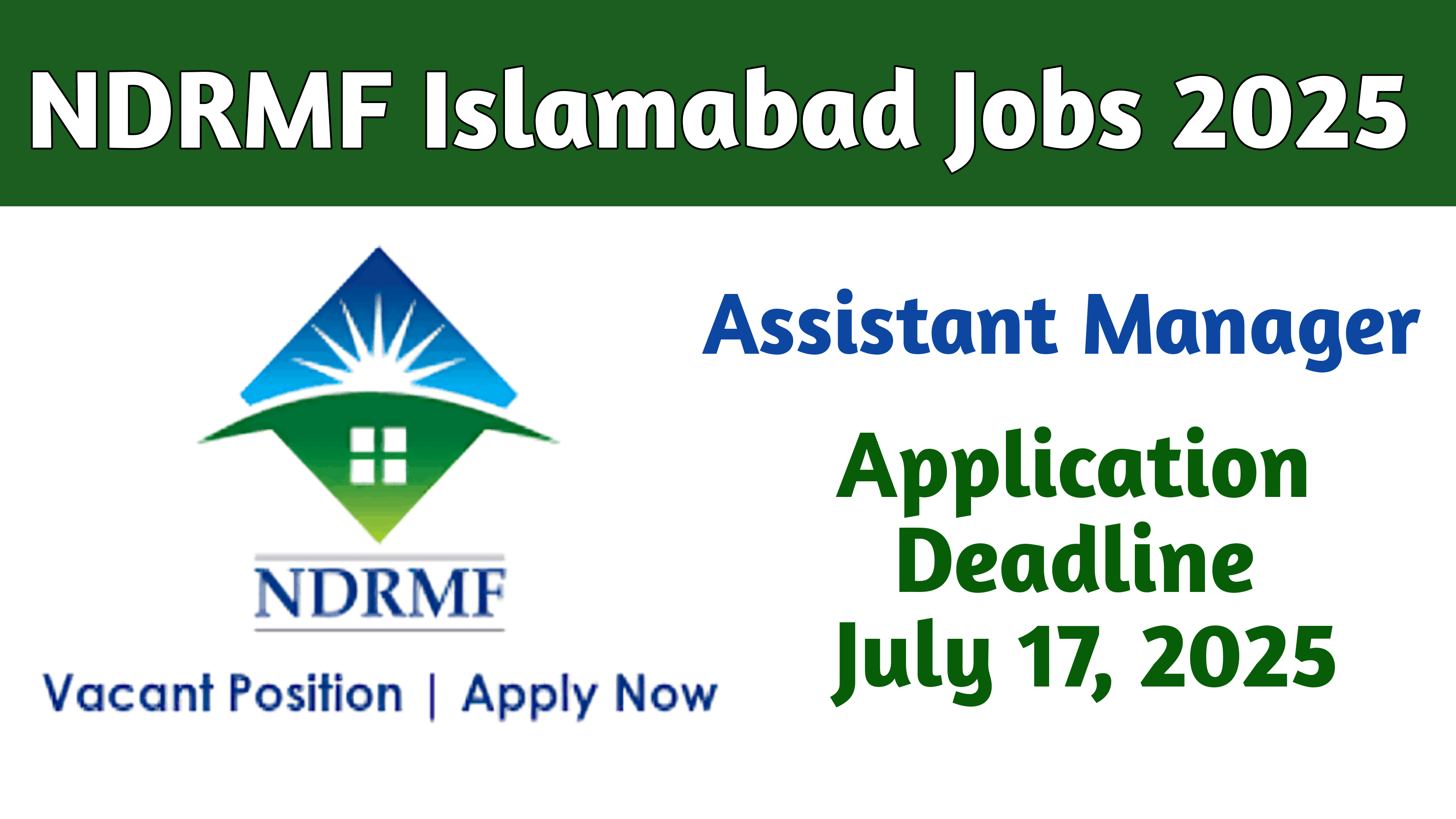NDRMF Islamabad Jobs 2025 Assistant Manager