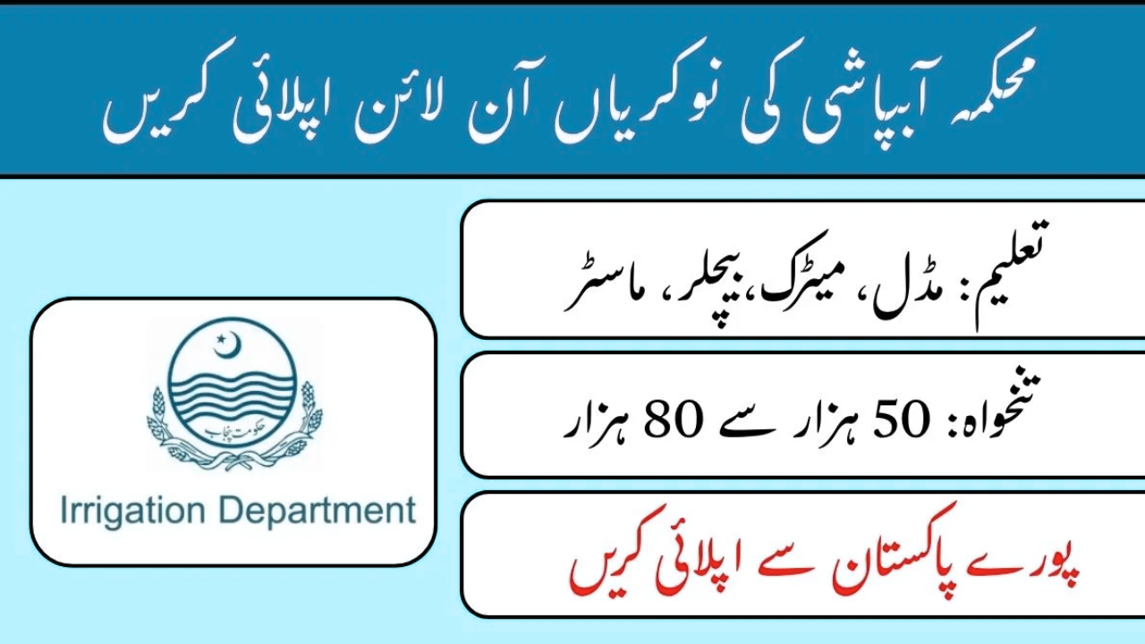 Irrigation Department Sargodha Division LJC Jobs