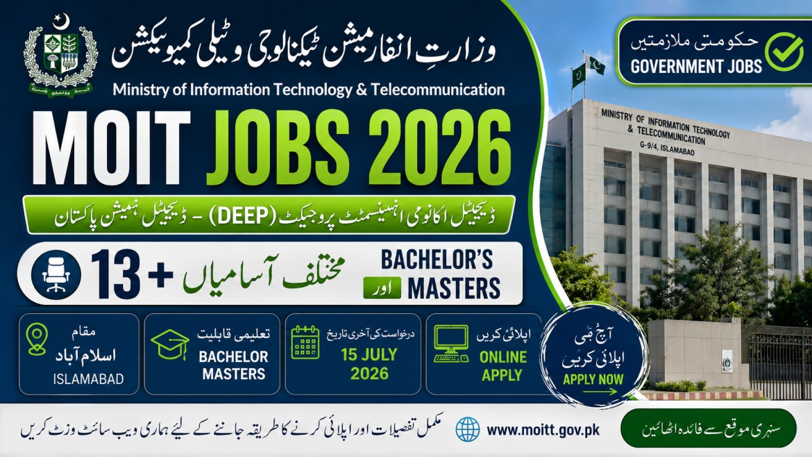 Latest Ministry of Information Technology & Telecommunication (MOIT) Jobs 2026: Apply Online