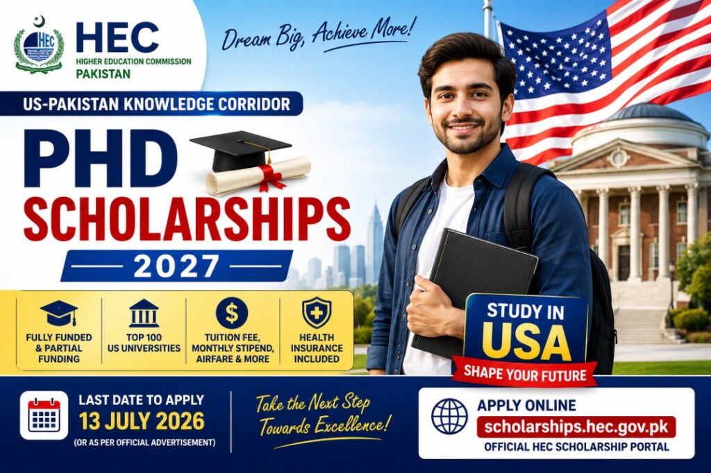 HEC US-Pakistan Knowledge Corridor PhD Scholarships 2027