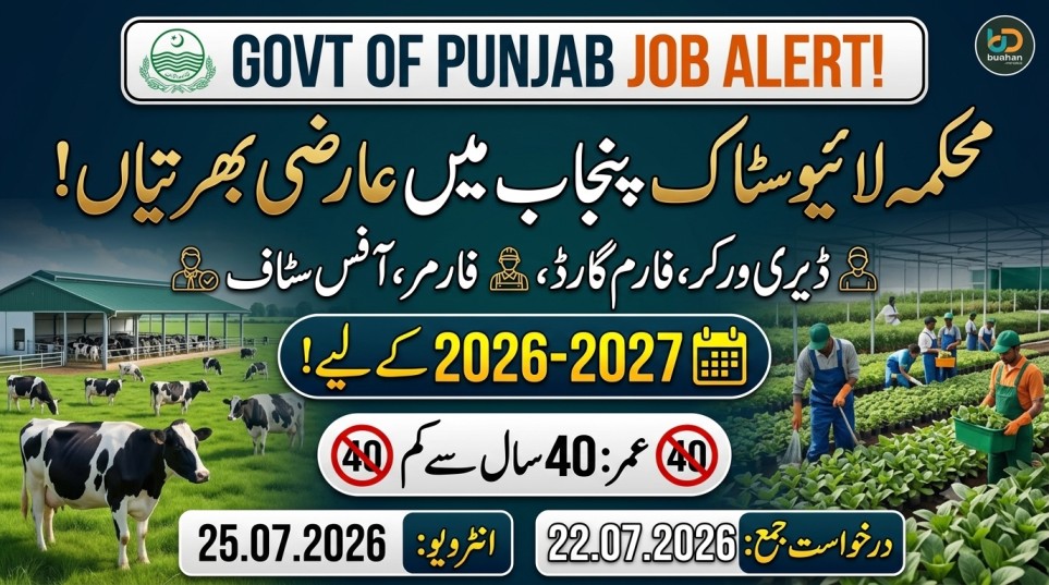 Livestock & Dairy Development Department Jobs 2026 in Okara | Latest Government Labor Vacancies