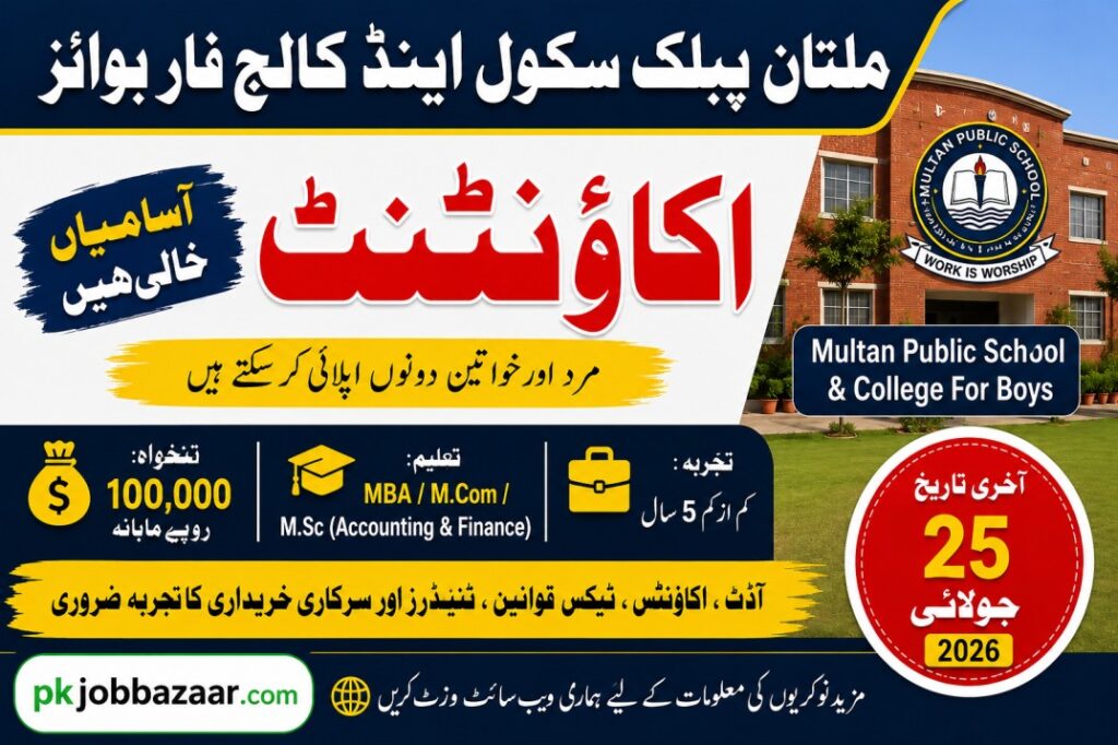 Latest Multan Public School Accountant Jobs 2026