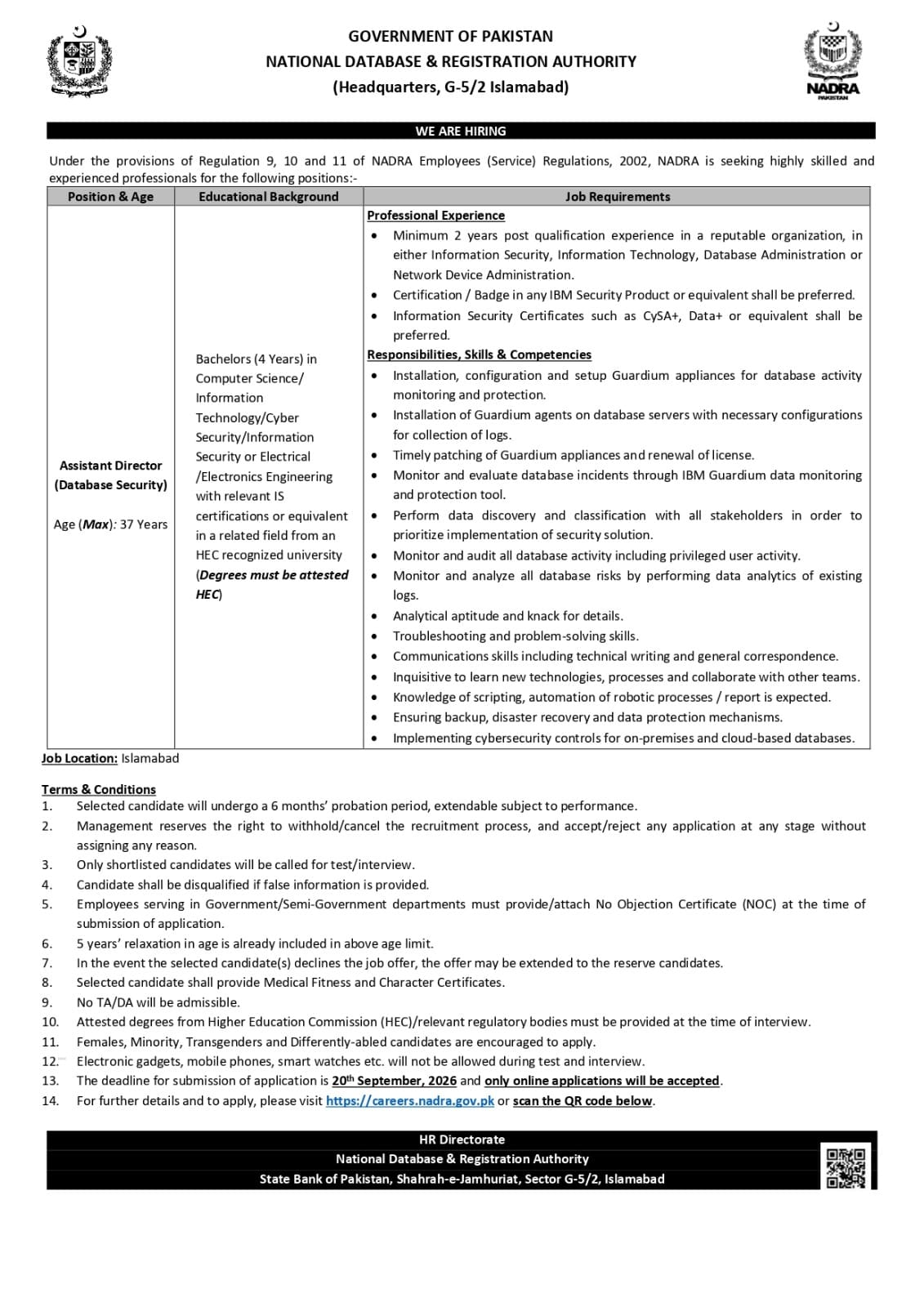 NADRA Jobs 2026