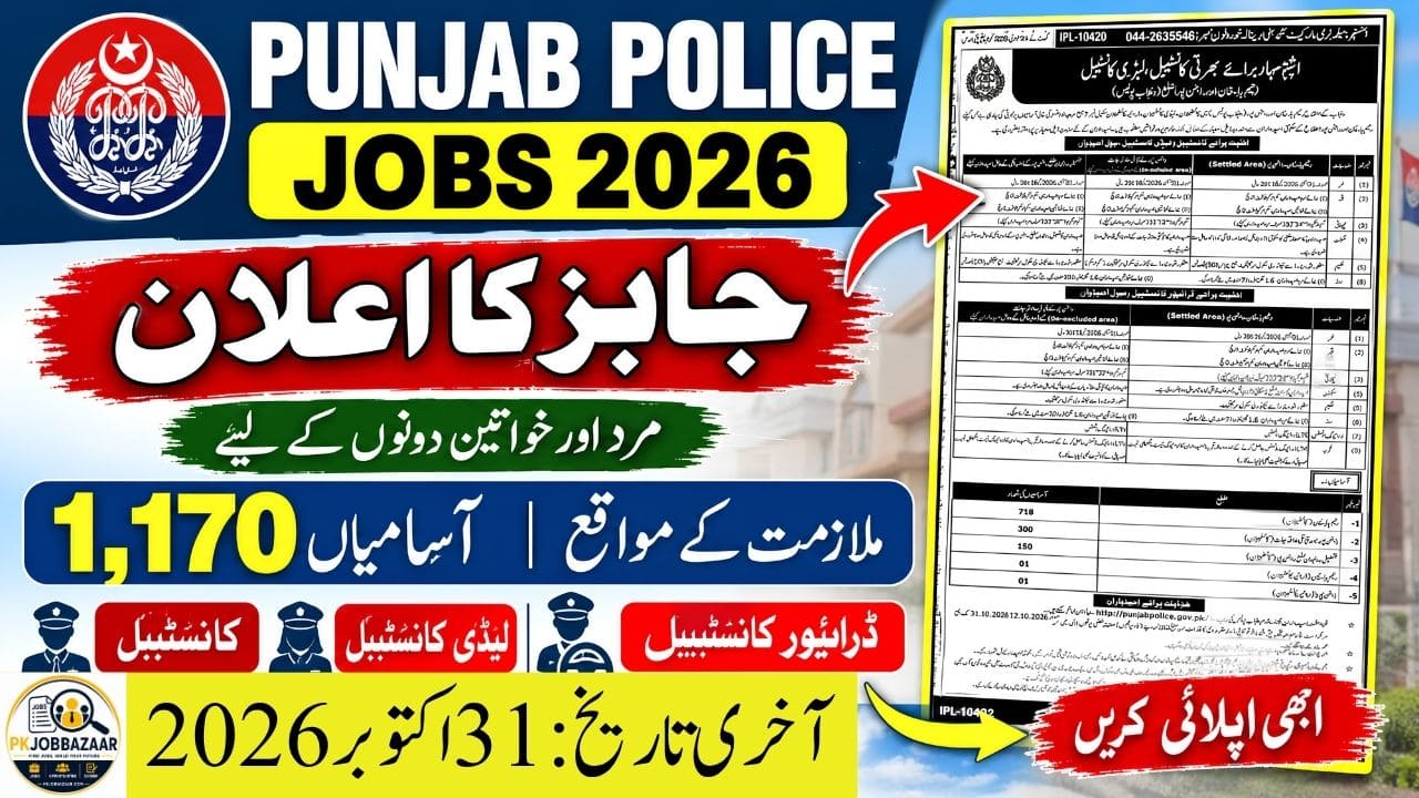 Punjab Police Rahim Yar Khan Jobs 2026